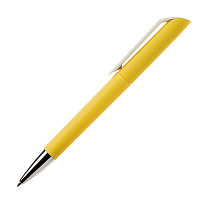 Ручка шариковая FLOW, покрытие soft touch, желтый, пластик