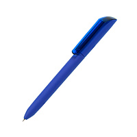 Ручка шариковая FLOW PURE, синий корпус/прозрачный клип, покрытие soft touch, пластик