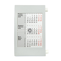 Календарь настольный на 2 года; серый с белым ; 18х11 см; пластик; шелкография, тампопечать