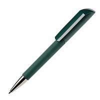 Ручка шариковая FLOW, покрытие soft touch, темно-зеленый, пластик