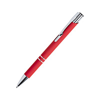 ZROMEN, ручка шариковая, красный, металл, софт-покрытие