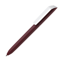 Ручка шариковая FLOW PURE, покрытие soft touch, белый клип, бордовый, пластик