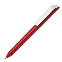 Ручка шариковая FLOW PURE, красный корпус/белый клип, пластик