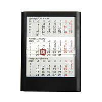 Календарь настольный на 2 года ; черный; 12,5х16 см; пластик; тампопечать, шелкография