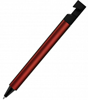 N5, ручка шариковая, бордовый/черный, пластик, металлизир. напыление, подставка для смартфона