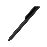 Ручка шариковая FLOW PURE,черный корпус/прозрачный клип, покрытие soft touch, пластик
