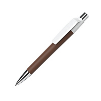 Ручка шариковая MOOD, покрытие soft touch, коричневый, пластик, металл