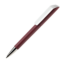 Ручка шариковая FLOW, покрытие soft touch, бордовый, пластик