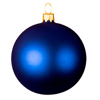 Шар новогодний Matt, диаметр 8 см., стекло, синий с золотом