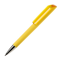 Ручка шариковая FLOW, покрытие soft touch, желтый, пластик