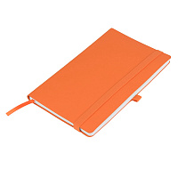 Бизнес-блокнот "Gracy", 130х210 мм, оранжев., кремовая бумага, гибкая обложка, в линейку, на резинке