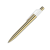 Ручка шариковая MOOD GOLDEN, белый, металл, пластик