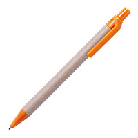 Ручка шариковая VATUM, оранжевый, переработанный картон, PLA-полимолочная кислота, 13,7 см