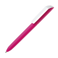 Ручка шариковая FLOW PURE, покрытие soft touch, белый клип, розовый, пластик