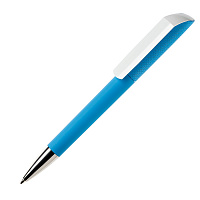 Ручка шариковая FLOW, покрытие soft touch, бирюзовый, пластик