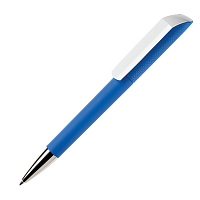 Ручка шариковая FLOW, покрытие soft touch, лазурный, пластик