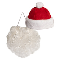 Костюм карнавальный "Дед Мороз"для корпоративных мероприятий, в мешке, флис, мешок 25*30 см,
