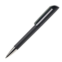 Ручка шариковая FLOW, покрытие soft touch, темно-серый, пластик