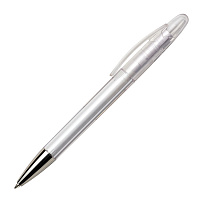 Ручка шариковая ICON CHROME, прозрачный белый, пластик