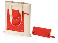 Складная хлопковая сумка для шопинга Gross с карманом, 180 г/м2