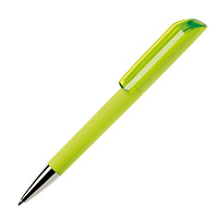 Ручка шариковая FLOW, покрытие soft touch, зеленое яблоко, пластик
