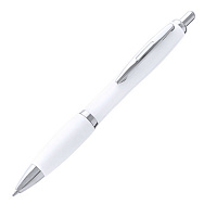 Ручка шариковая FLOM, белый, ABS пластик, 14 см