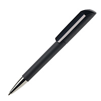 Ручка шариковая FLOW, покрытие soft touch, черный, пластик