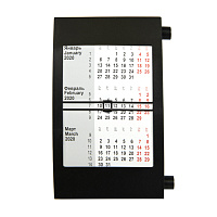 Календарь настольный с логотипом на 2 года; черный; 18х11 см; пластик; тампопечать, шелкография