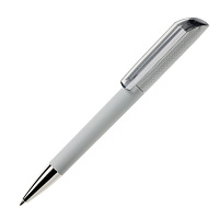 Ручка шариковая FLOW, покрытие soft touch, светло-серый, пластик