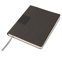 Бизнес-блокнот "Tweedi", 150х180 мм, серый, кремовая бумага, гибкая обложка, в линейку