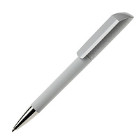 Ручка шариковая FLOW, покрытие soft touch, серый, пластик