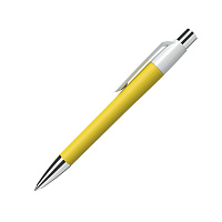 Ручка шариковая MOOD, покрытие soft touch, желтый, пластик, металл