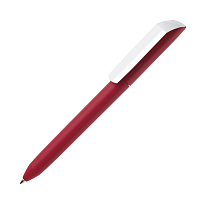 Ручка шариковая FLOW PURE, покрытие soft touch, белый клип, красный, пластик